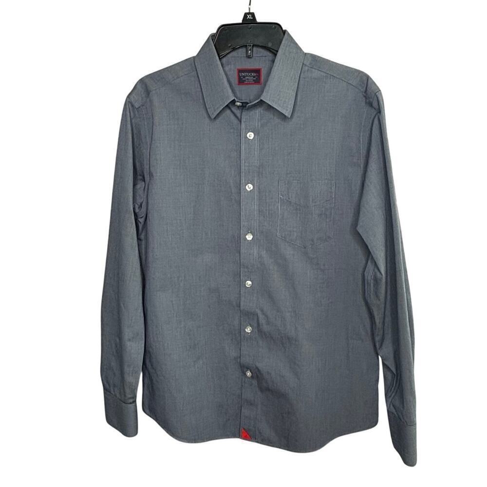 UNTUCKit Men's 100% Cotton Button Up Slim Fit Wrinkle Free Shirt Size Medium